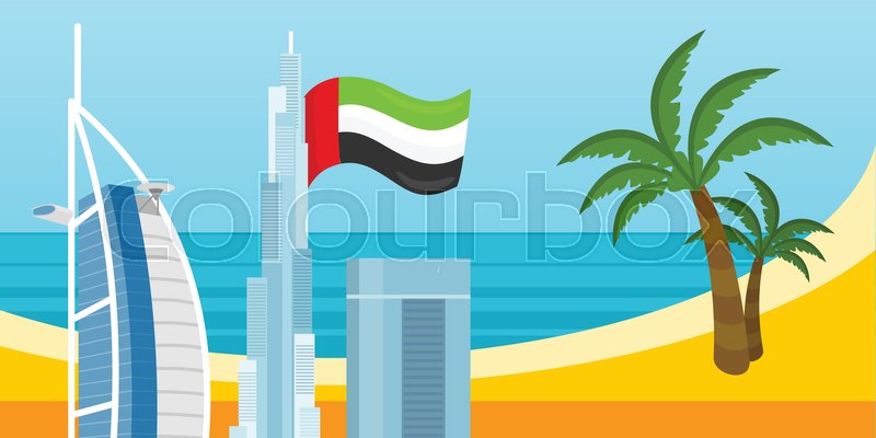 United Arab Emirates Tourism Poster Stock Vector Colourbox