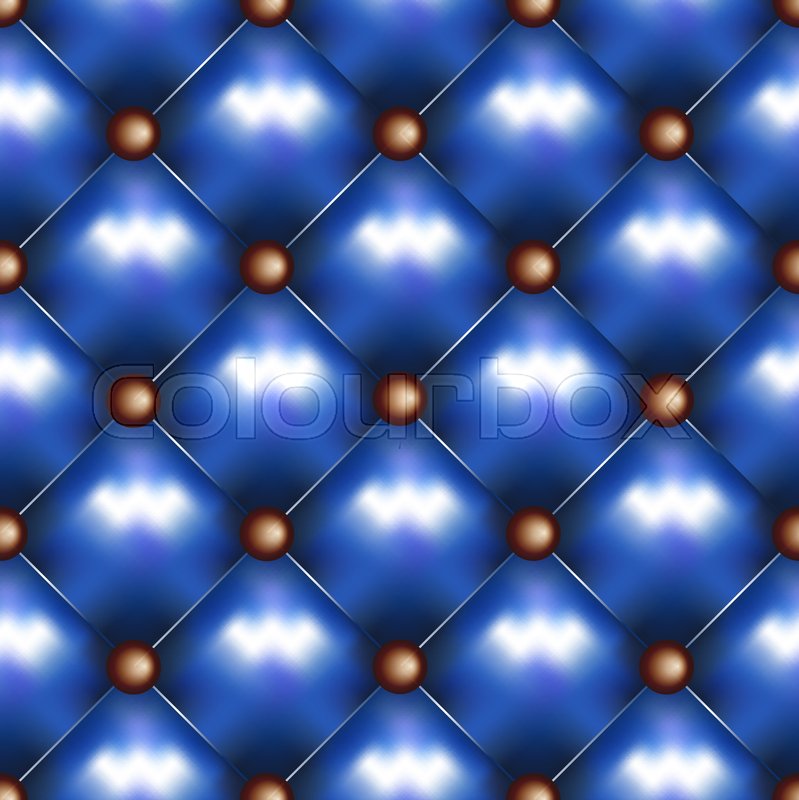 Vector Leather Seamless Background Blue Pinned Sofa Or Couch Vector Leather Seamless Background Blue Pinned Sofa Or Couch Texture Rhombus Pattern And Brass Ons Decoration Stock Colourbox
