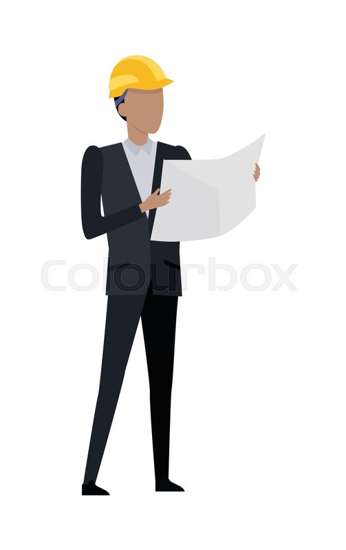 Successful architect standing and Stock vector Colourbox