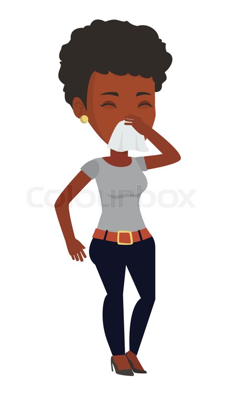 girl sneezing cartoon