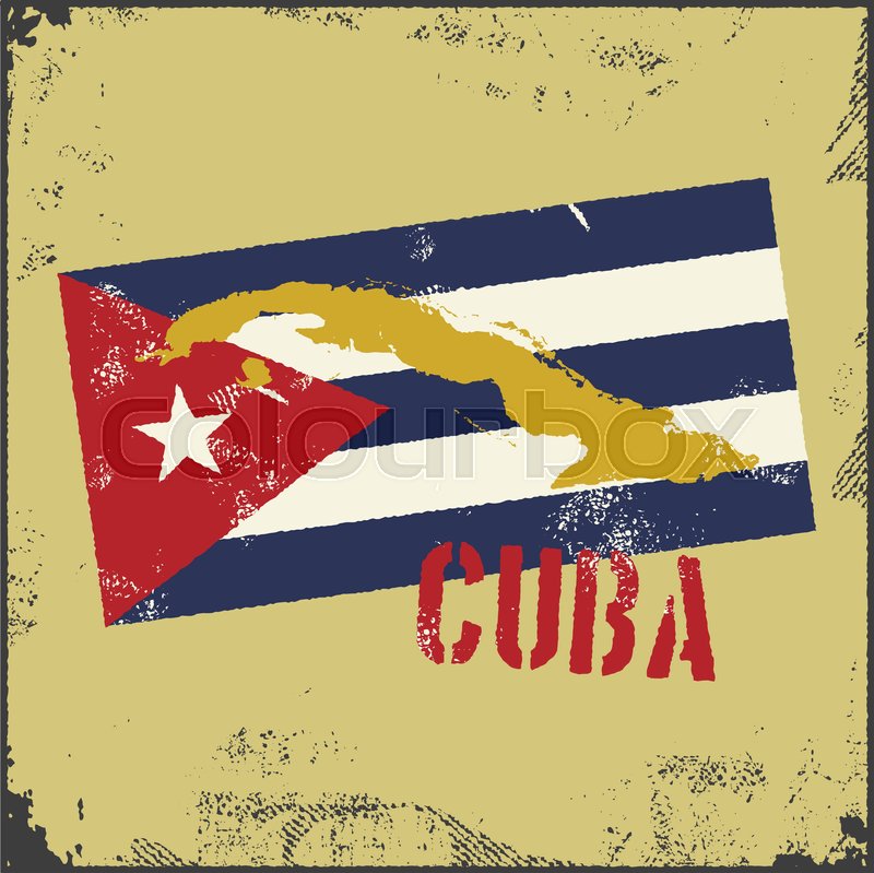 Vintage Style Cuba Map Old Style Stock Vector Colourbox