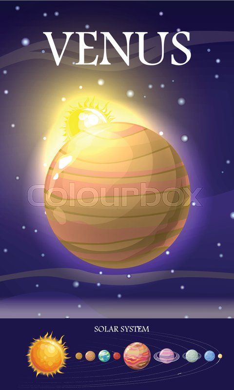 Venus Planet Second Planet From Sun Stock Vector