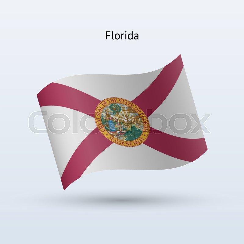 State of Florida flag waving form on ... | Stock vector | Colourbox