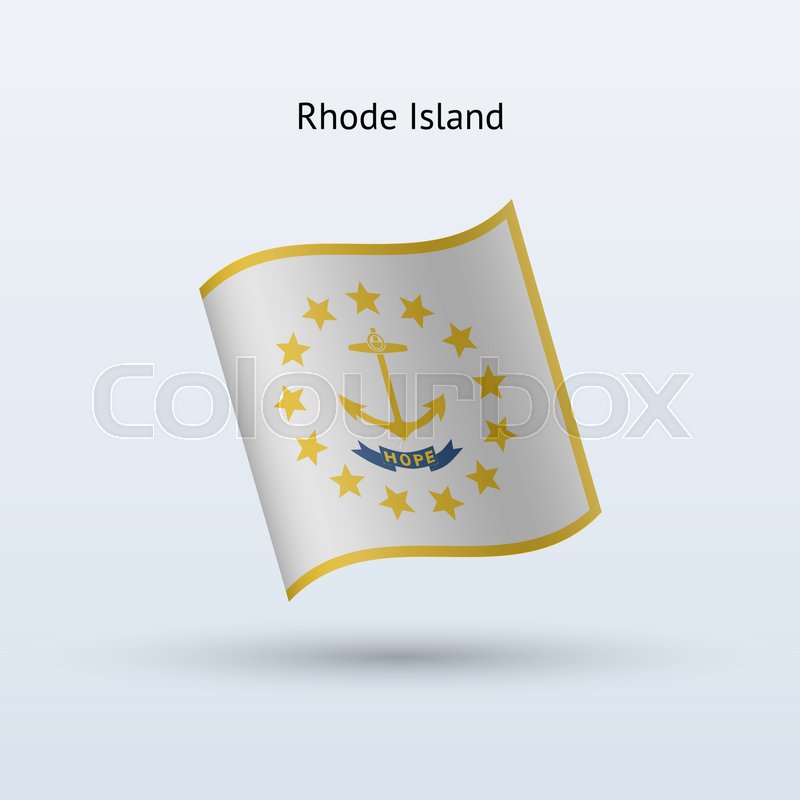 State of Rhode Island flag waving form ... | Stock vector | Colourbox