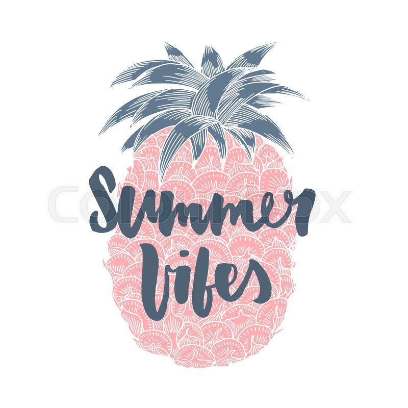Summer Vibes Hand Written Lettering Stock Vector Colourbox
