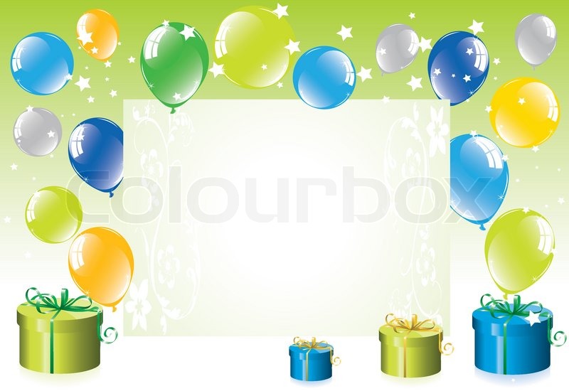 vector colorful festive balloons and gift boxes stock vector