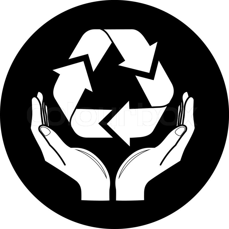 Download Vector recycle symbol in hands icon | Stock Vector | Colourbox