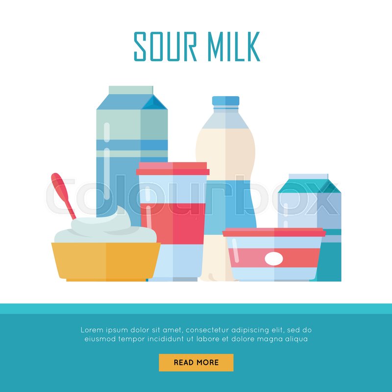 Different Traditional Dairy Products Stock Vector Colourbox