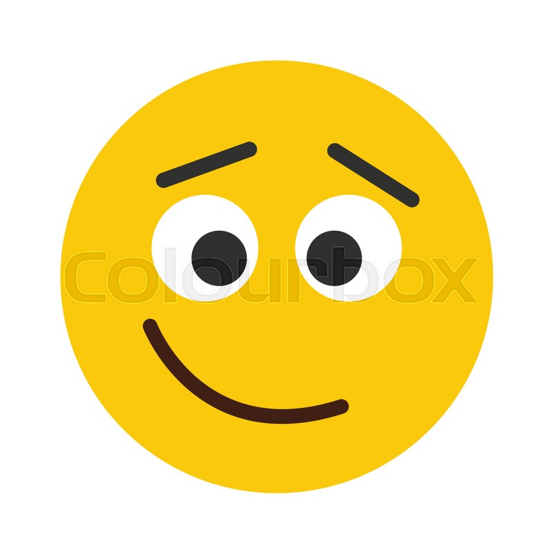 Flat smile emodji isolated on white Stock vector Colourbox