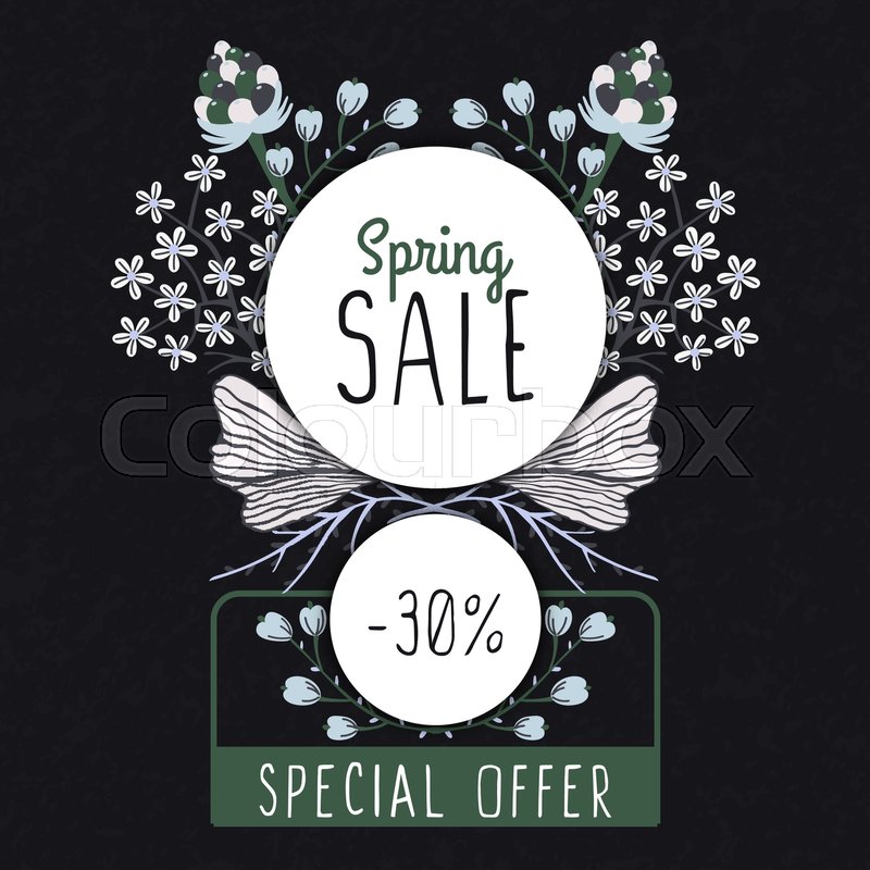 Spring Sale Special Offer Floral Stock Vector Colourbox