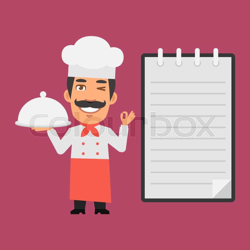 Vector Illustration, Chef Holding Tray | Stock vector | Colourbox