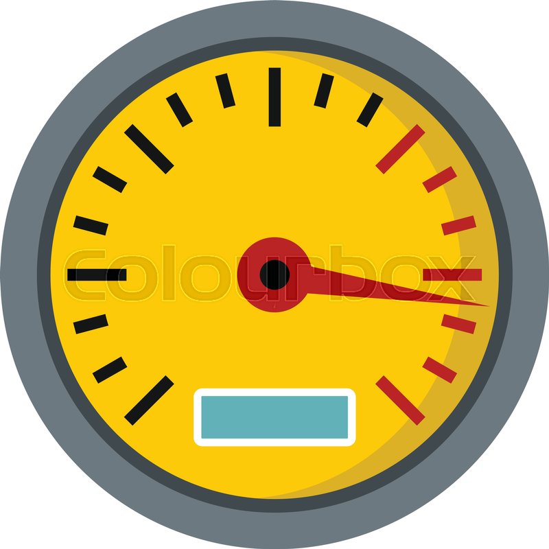 Yellow speedometer icon in flat style Stock vector Colourbox