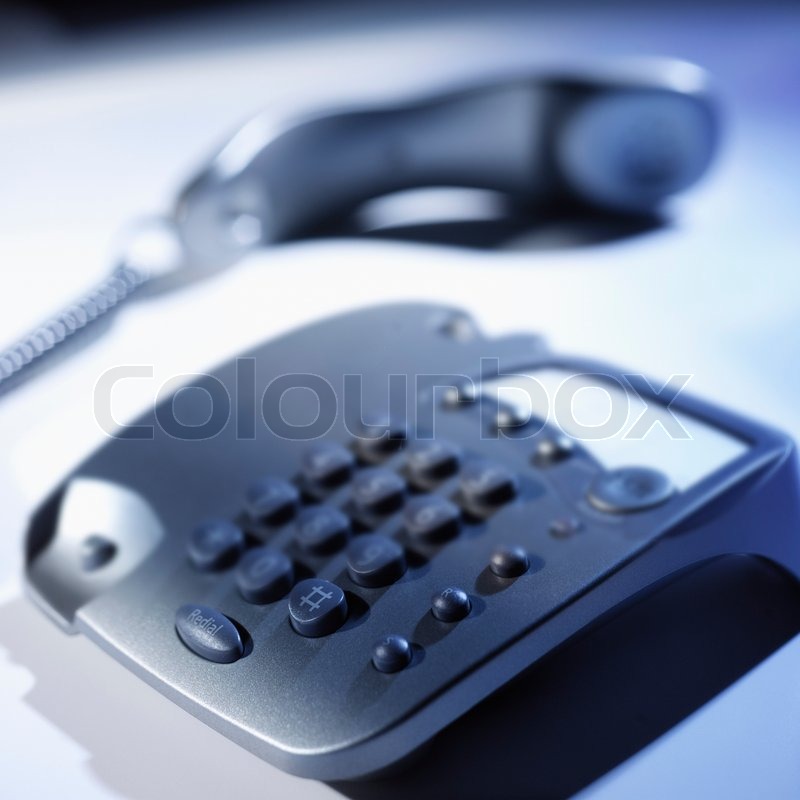 Part of phone with receiver and Stock image Colourbox
