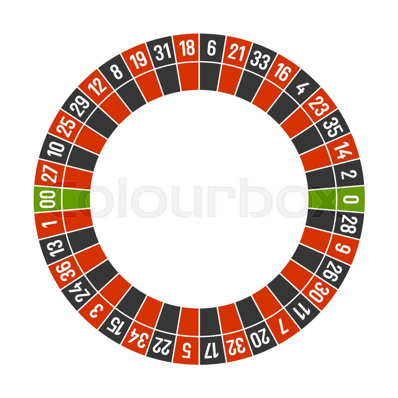 gaming vector table Roulette Double Zero Wheel on with White Casino Template