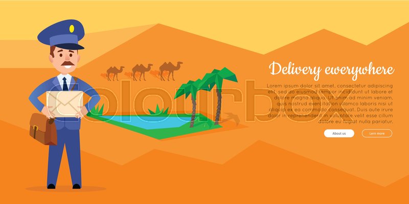 Delivery Everywhere Cartoon Web Stock Vector Colourbox