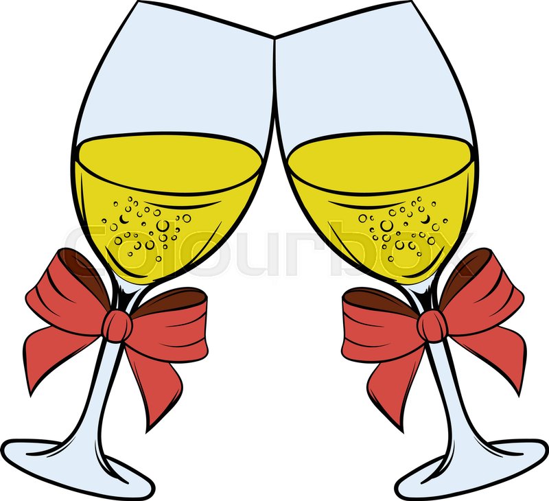 Two Glasses Of Champagne Icon In Stock Vector Colourbox