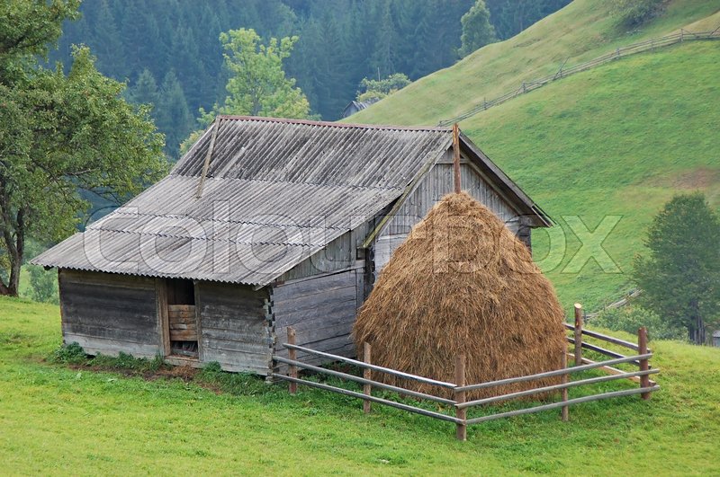 Scheune, retro-, dach- | Stockfoto | Colourbox