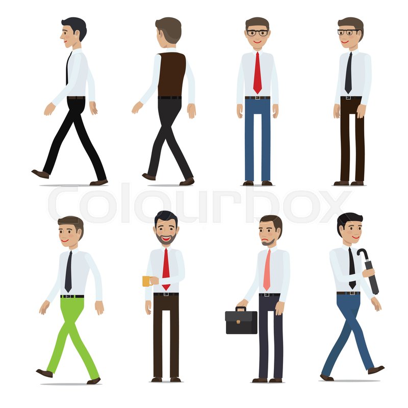 businessmen cartoon characters collection men in business casual