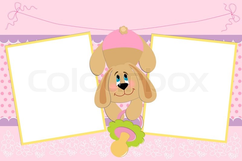 template for baby s photo album stock vector colourbox