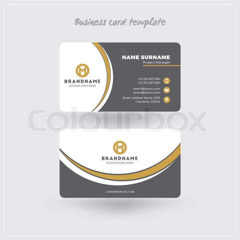 golden and gray business card print template personal visiting card