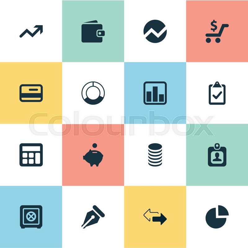 vector illustration set of simple financial icons elements simple finance calculator