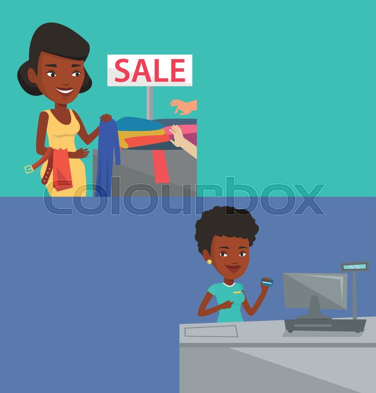 Two Shopping Banners With Space For Stock Vector Colourbox