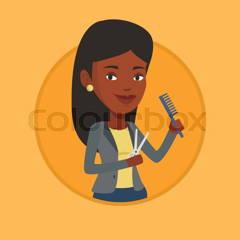 Young African American Hairstylist Stock Vector Colourbox