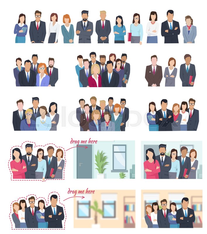 Office employees of all kind in ... | Stock vector | Colourbox