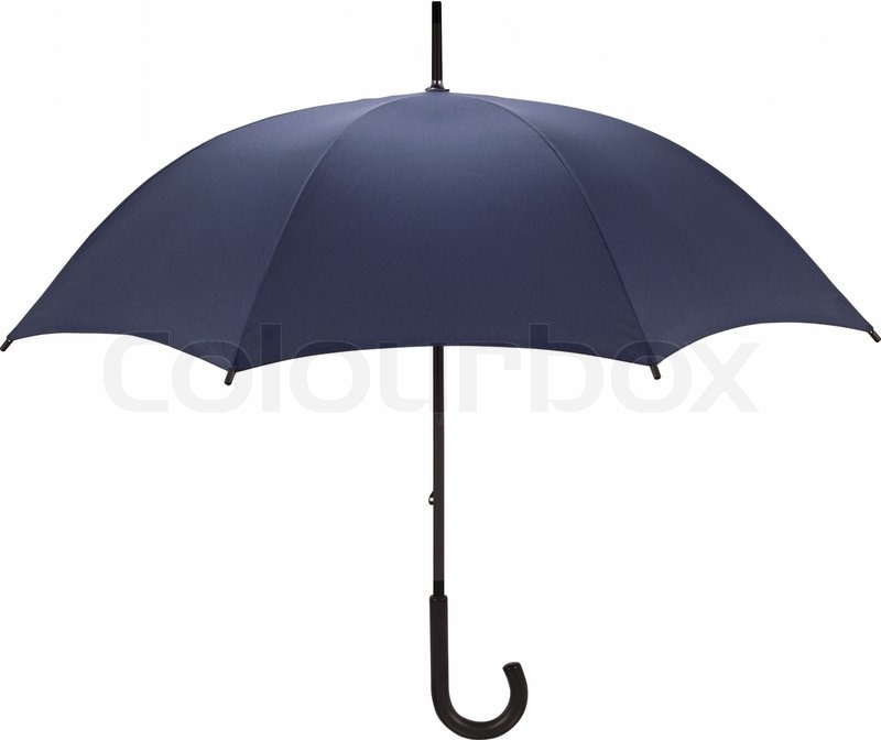 Blue umbrella isolated on a white background Stock Photo Colourbox