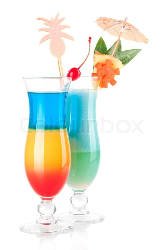 cocktail collection two tropical cocktails with decoration