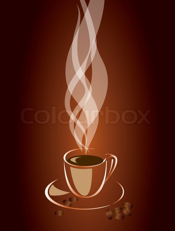 Transparent Steam Over A Cup Of Coffee Vector Illustration Transparent Steam Over A Cup Of Coffee Vector Illustration