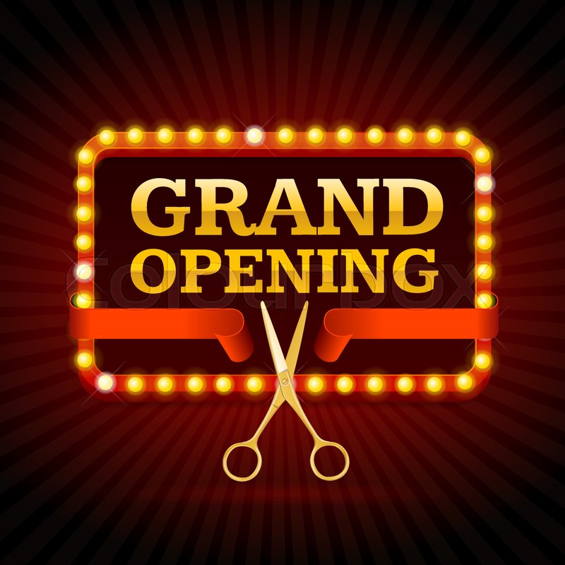 light bulbs vintage neon glow banner frame grand opening concept can
