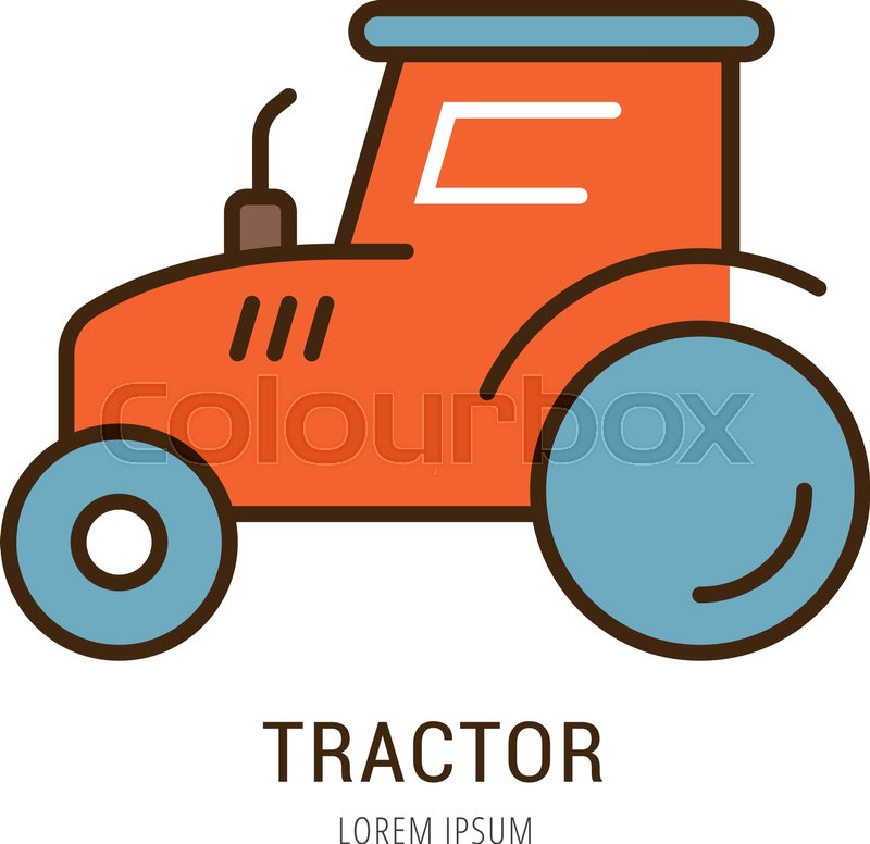 logo or label tractor line style logotype easy to use tractor
