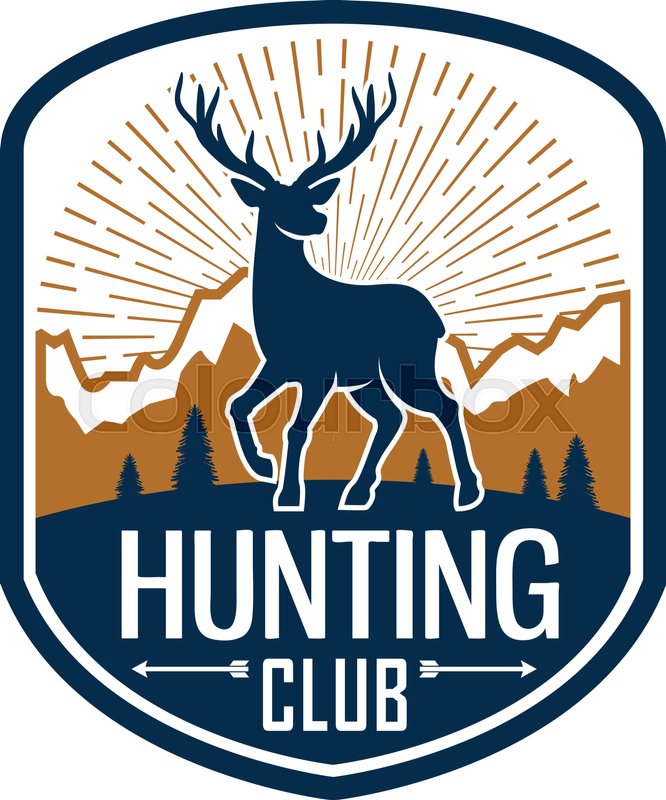 Deer hunting badge. Hunt club heraldic | Stock vector | Colourbox