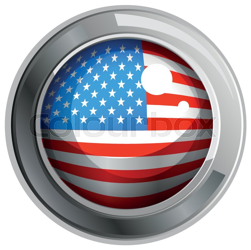 America flag on round icon | Stock vector | Colourbox
