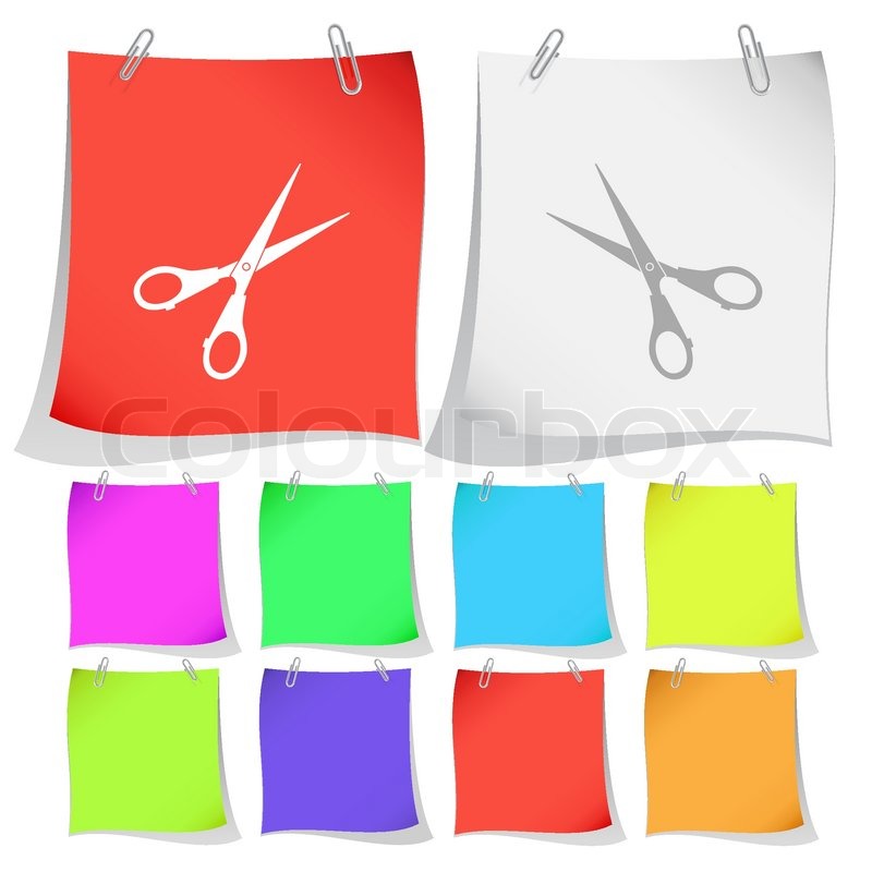 Scissors Vector note papers | Stock vector | Colourbox