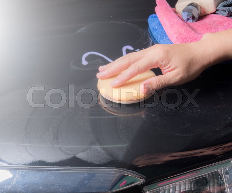 Waxing process,polishing the car Stock image Colourbox