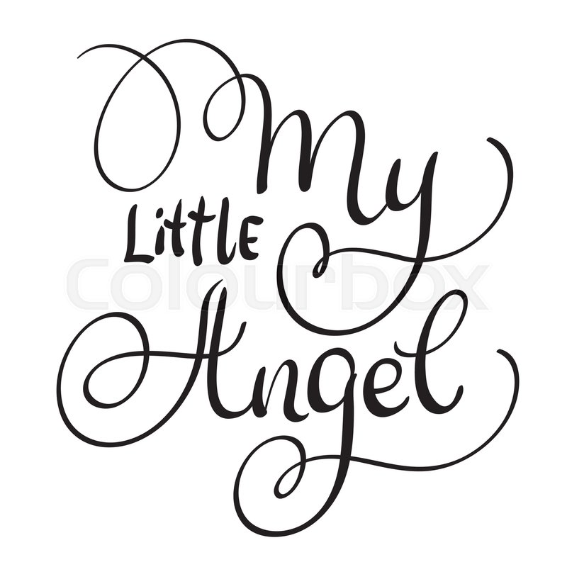 My Little angel words on white  Stock vector  Colourbox