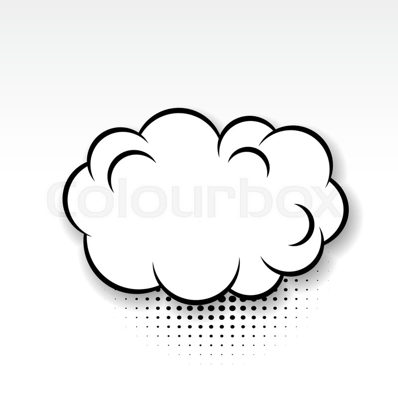 white cloud blank template comics book burst balloon bubble icon