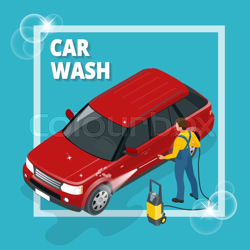 Business concept car wash. Car wash, Stock vector Colourbox