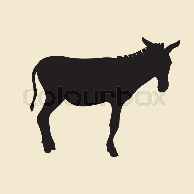 Donkey vector illustration black Stock vector Colourbox