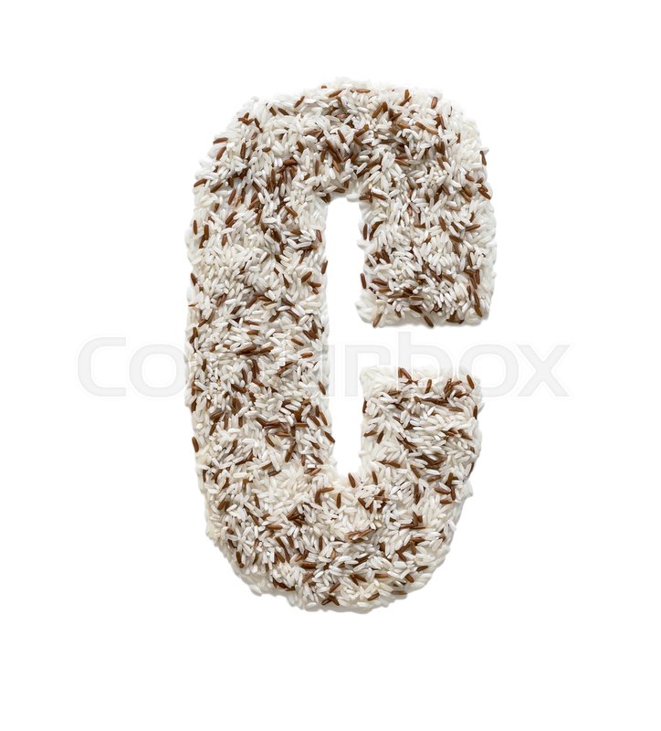 different kinds of rice grain lying and creating an alphabet letter c different colors stock photo colourbox