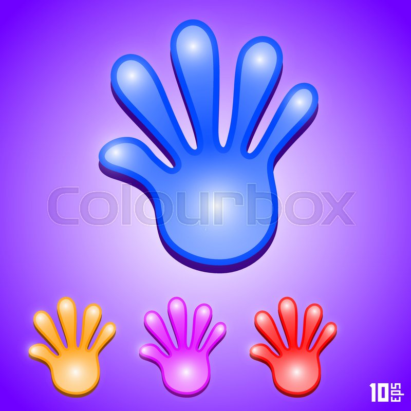 Hand, blau, kindheit Colourbox