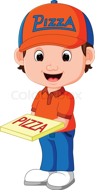 Illustration Of Pizza Delivery Man Stock Vector Colourbox