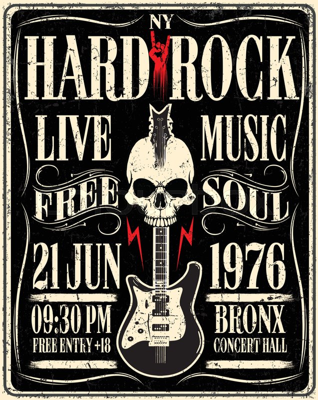 Hard Rock Music Poster Stock Vector Colourbox