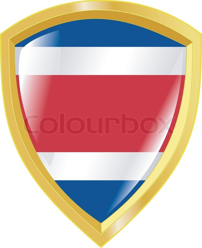 Golden coat of arms of Costa Rica Stock vector Colourbox
