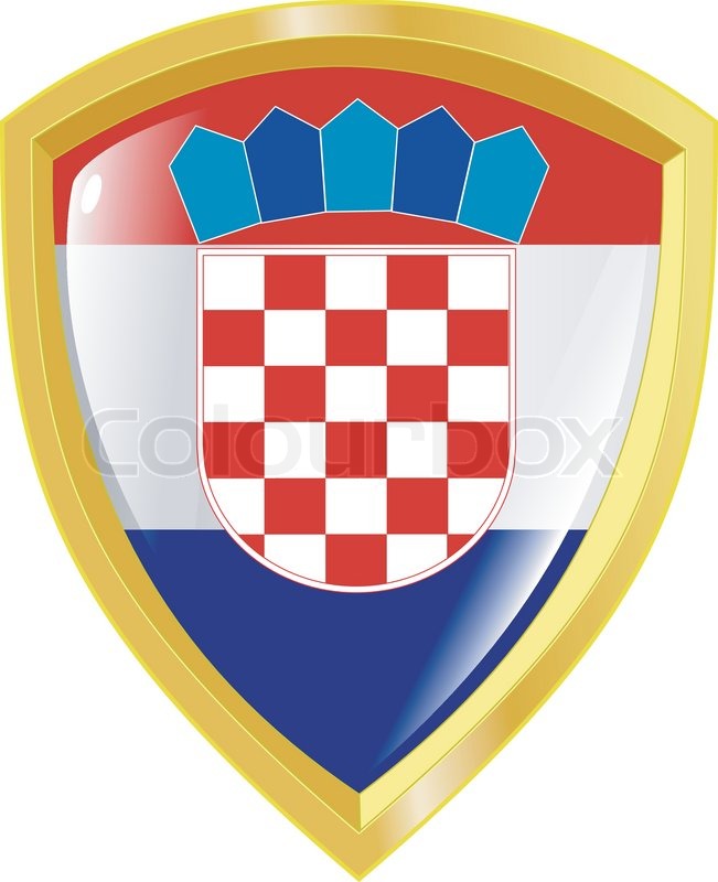 Golden coat of arms of Croatia | Stock vector | Colourbox