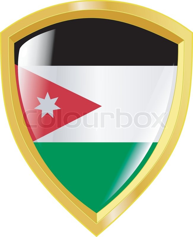 Goldenen Wappen von Jordan StockVektor Colourbox