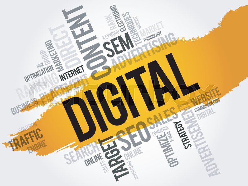 DIGITAL word cloud, business concept Stock vector Colourbox