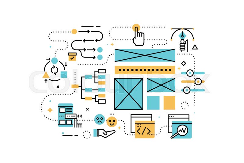 Ui Ux Design Line Icons Illustration Stock Vector Colourbox